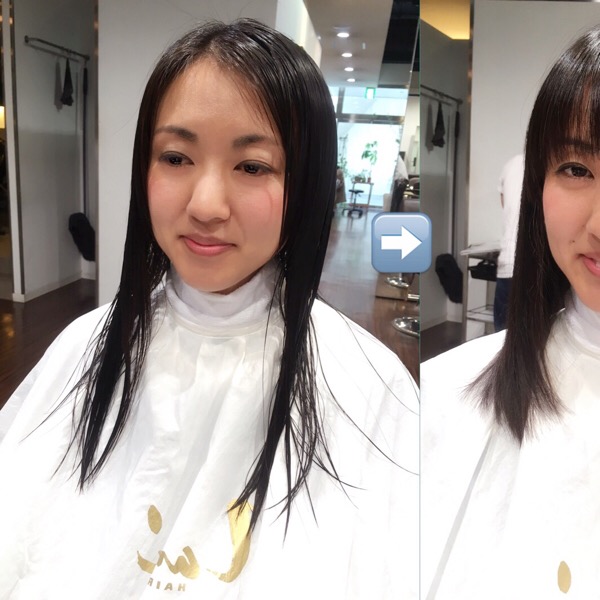 ロングヘアから前髪で劇的変化 Masaki Okajima
